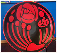 Macintosh Rose - bullseye glass - 36cm diam