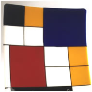 Mondrian - bullseye glass - 34cm x 34cm