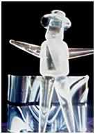 Politician sitting on the fence - blown figure & sandblasted